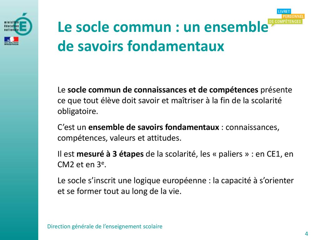 Socle Commun Et Livret Personnel De Comp Tences Ppt T L Charger